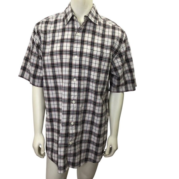 Carhartt Mens Plaid Short Sleeve Button-Up Shirt Size M 100% Cotton - Picture 1 of 9